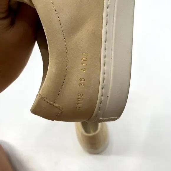Common Projects EU 36 Woman Original Achilles Suede Sneaker Tan